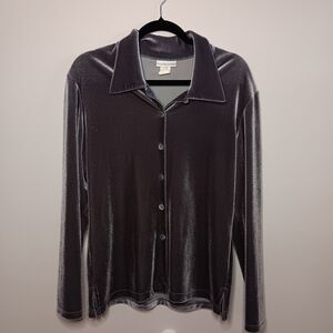 Velour Gray button down shirt